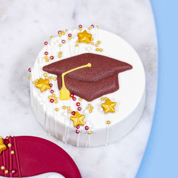 Summitbaking - Wholesale Decorating Tool - Graduation Hat/Cap and Diploma: Burgundy Set, Royal Icing De5