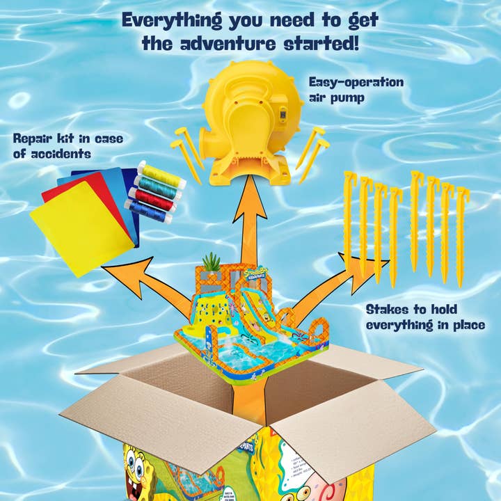 Sunny and Fun - Wholesale Inflatables - SpongeBob Mega Climb N’ Go Inflatable Water Slide