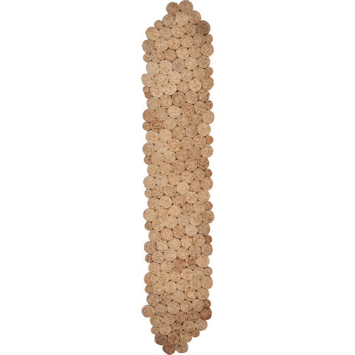 Naturel Chemin de table rond en jute concentrique en vente sur Faire3