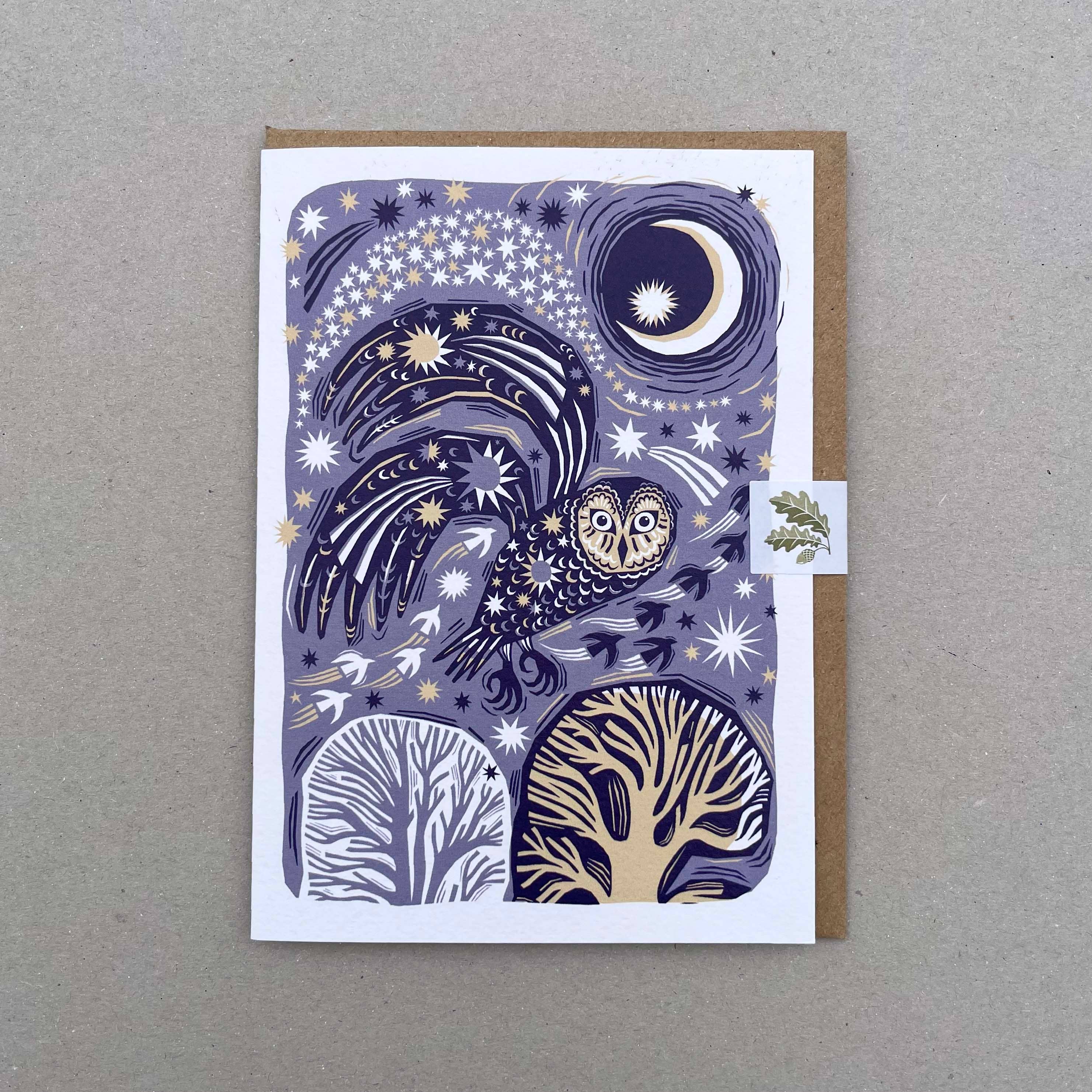 Folded Forest – wholesale Everyday greeting card – Greetings Card - Midnight Owl3
