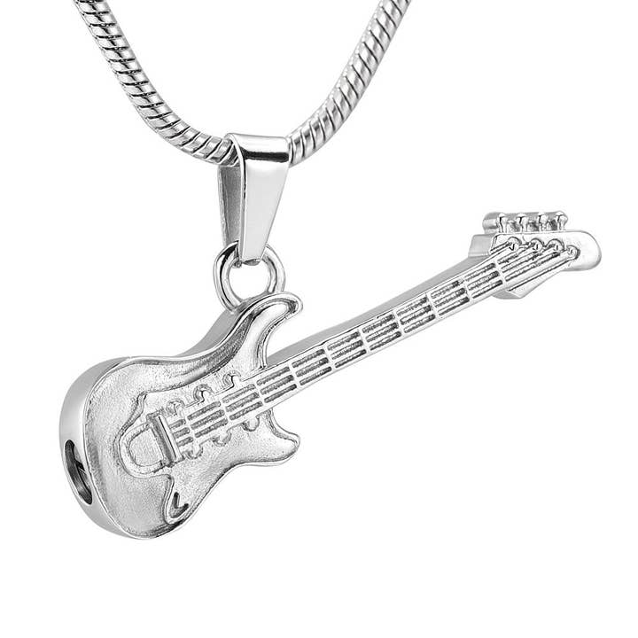 Electric Guitar Cremation Urn Necklace for wholesale by Cherished Emblems