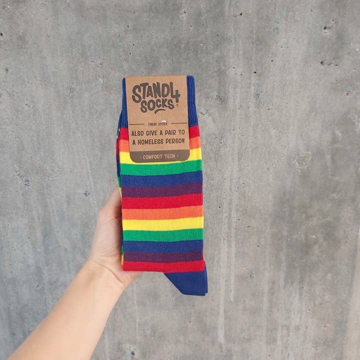 Stand4 Socks US - Wholesale Socks - Unisex - Pride Rainbow Thin Striped Socks1