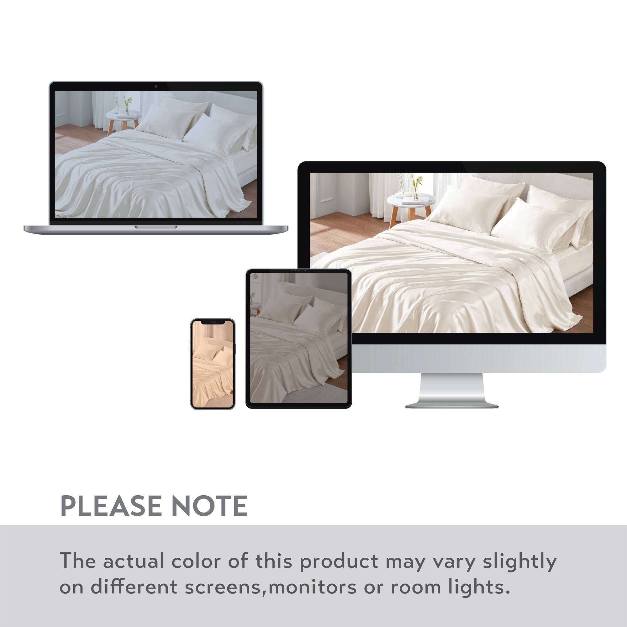 Olliix - Wholesale Sheet Set - Luxury Satin 6-Piece Sheet Set, Ivory23