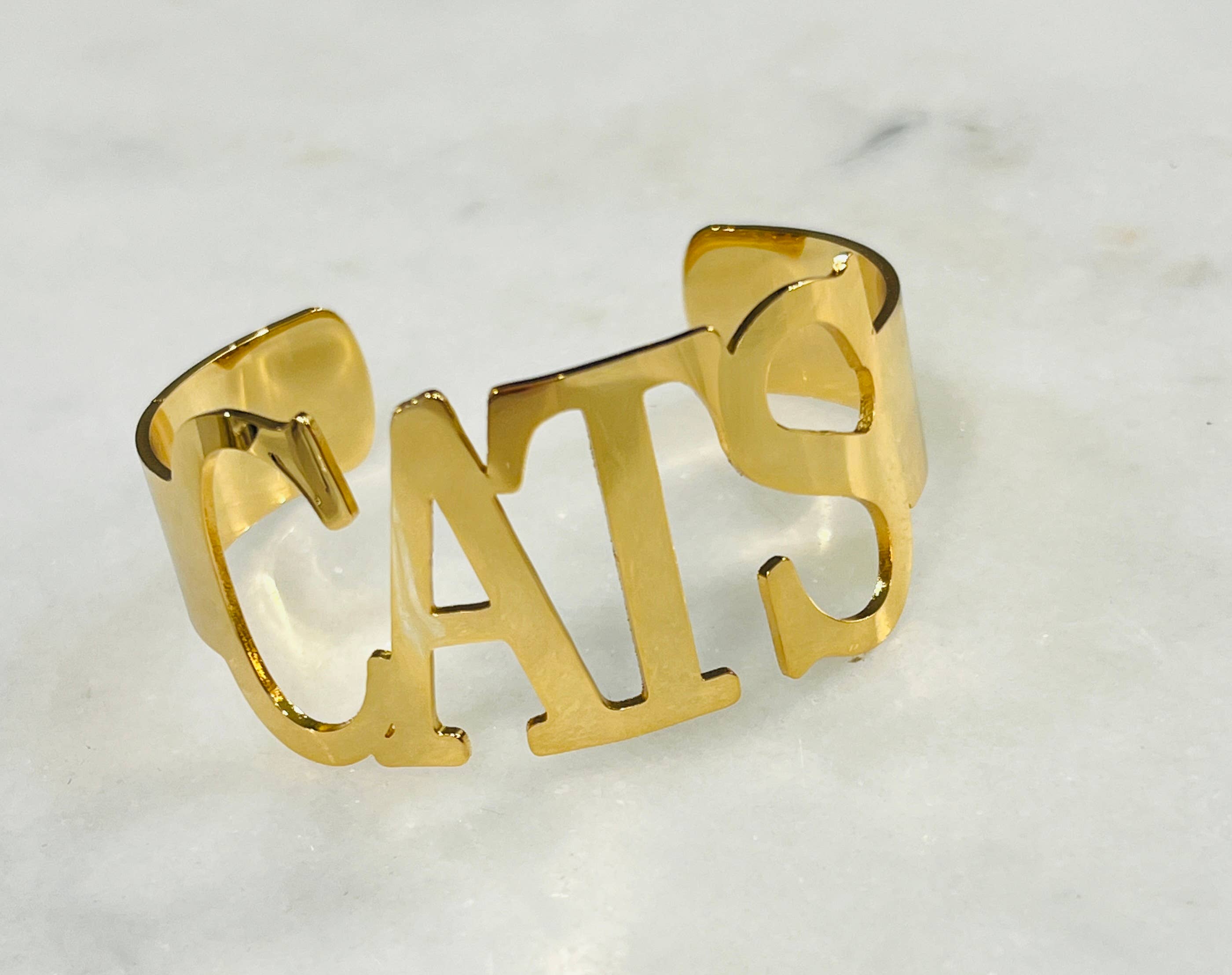 Steele Sloan Designs - Wholesale Cuff Bracelet - CATS Bangle Bracelets Tarnish Resistant All Caps -Go CATS3