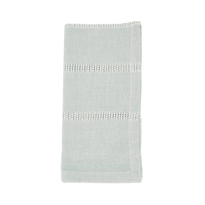 Fennco Styles â wholesale Dinner & cloth napkin â Blue-Grey Leno Stripe Cotton-Linen 20" Cloth Napkin2