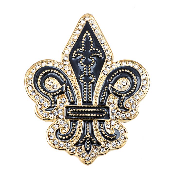 Broche gótico negro medieval con diseño de flor de lis, diseño de lirio para venta al por mayor de AK Brand