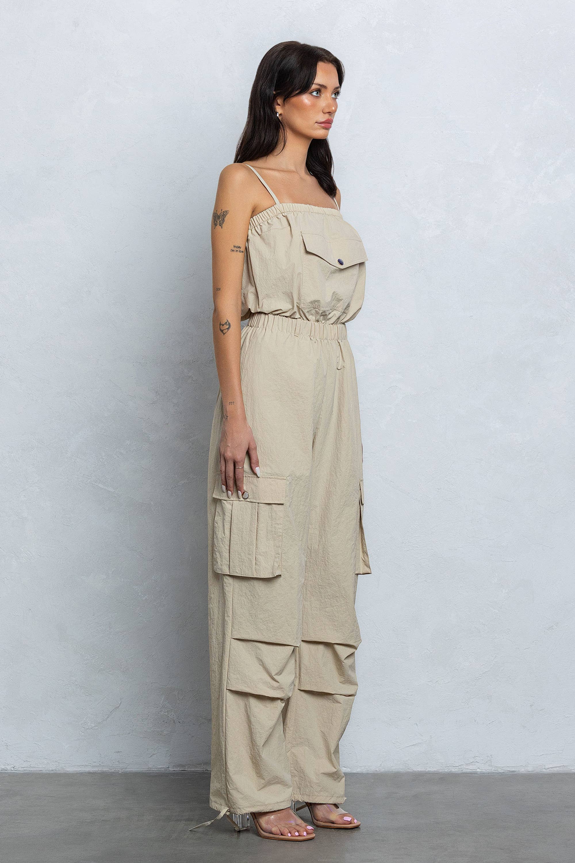 No Vacancy - Wholesale Jumpsuit - Women's - Tube top parachute cargo jumpsuit7