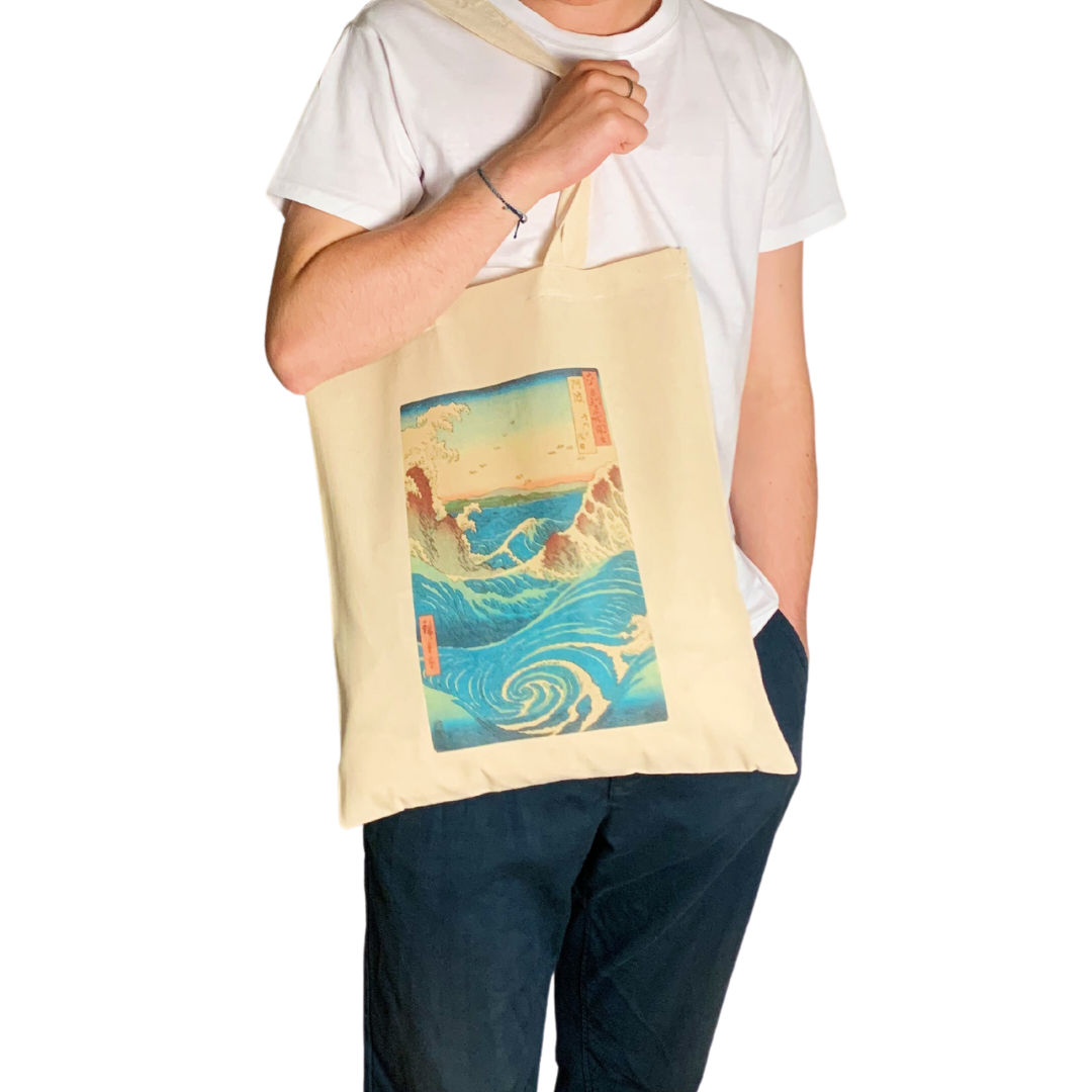 ZZZEBRAAA LIMITED - Wholesale Tote Bag - Unisex - Utagawa Hiroshige Tote Bag Awa Province: Naruto Whirlpools1