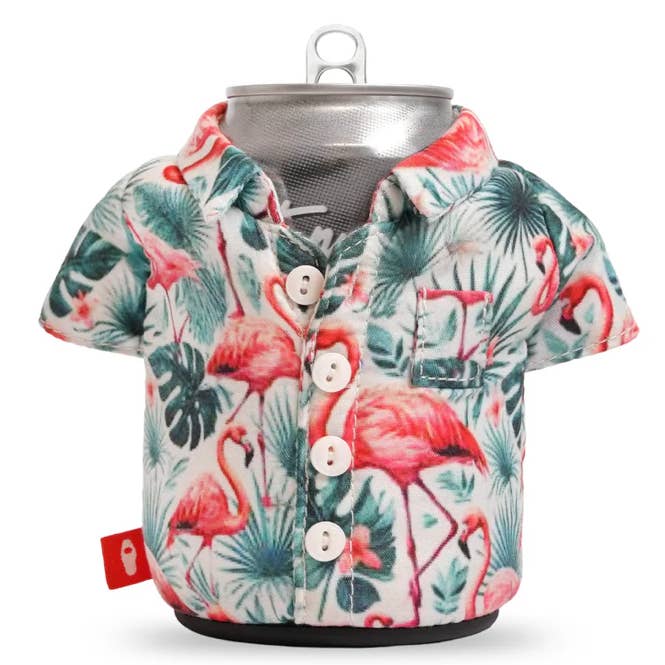 Manchon isolant pour boisson de 12 oz - L'Aloha - Flamant rose pour la vente par Puffin Drinkwear
