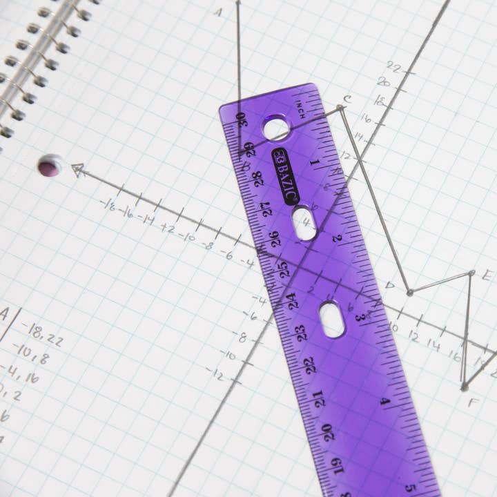 BAZIC Products - Wholesale Ruler - Jeweltones Color Ruler 12" (30cm)4