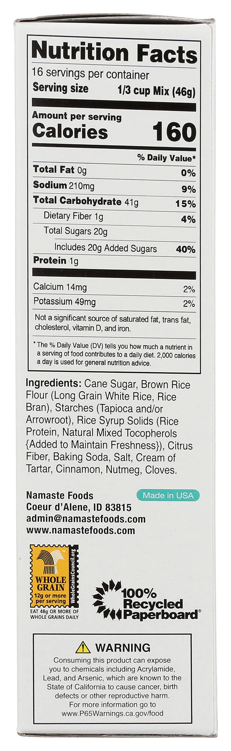 Namaste Foods - Vente Mélanges pour gâteau - Préparation sans gluten pour gâteau aux épices4