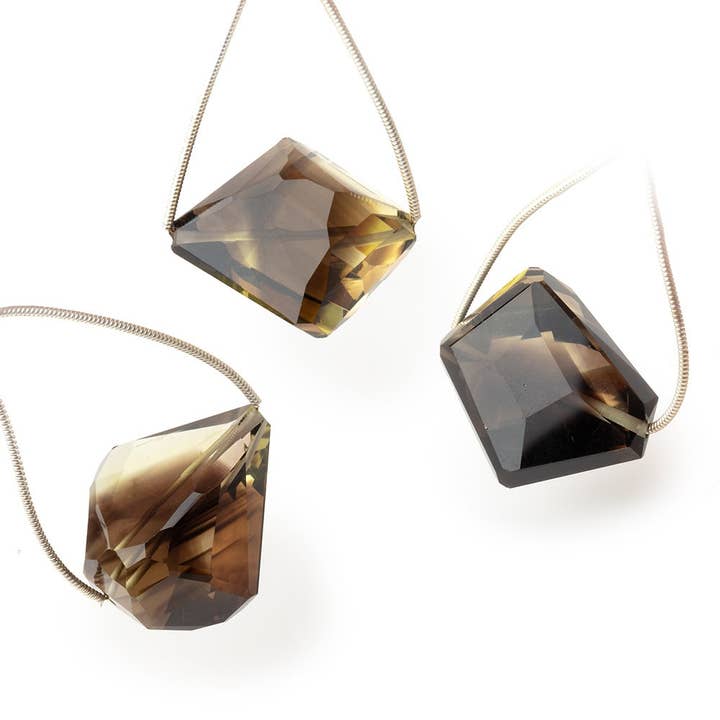 Beads of Cambay - Wholesale Beads - 27-28mm Bi-Colored Quartz Faceted Nugget Focal 1 Bead1