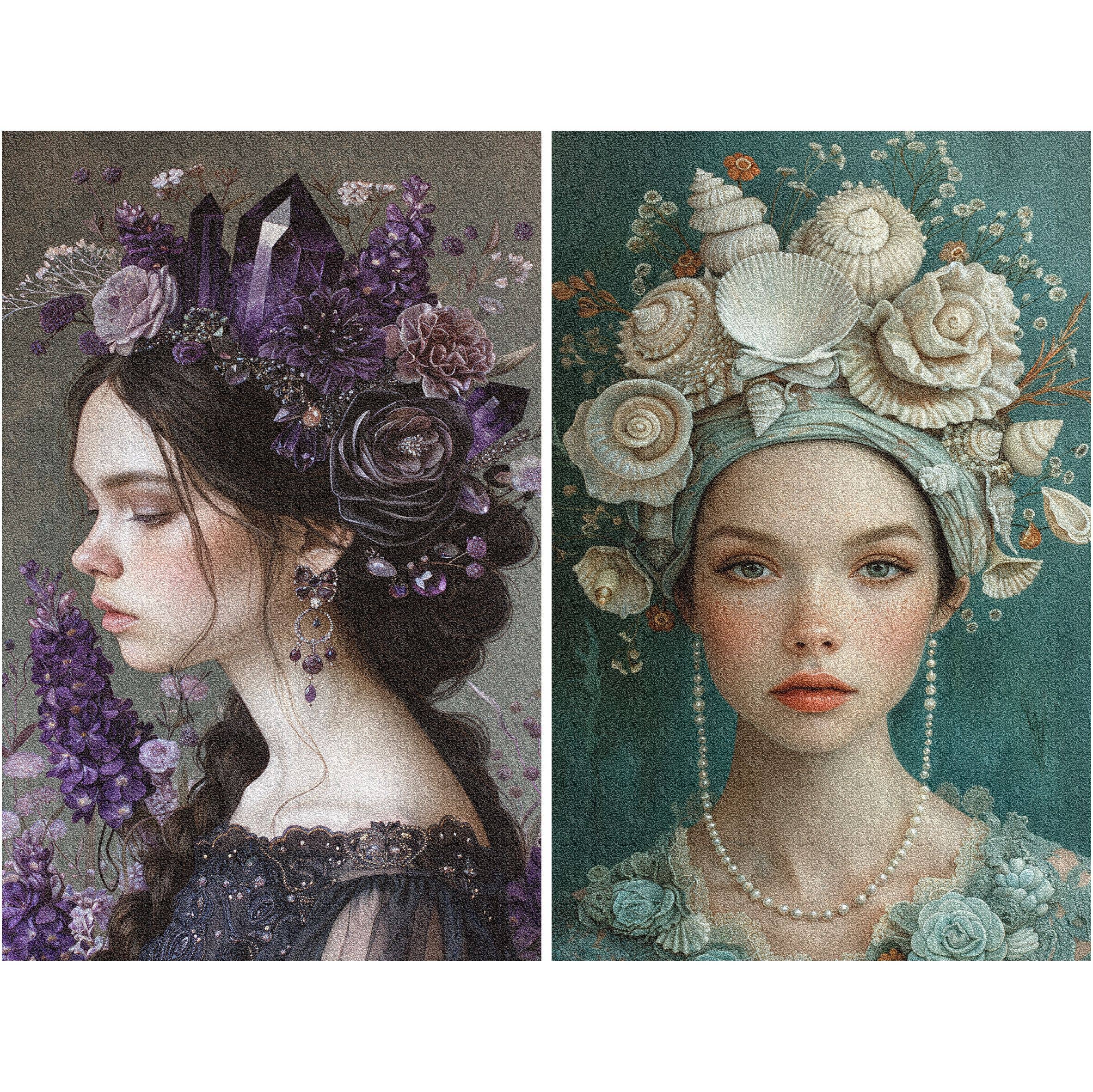 Craft Kreatively – wholesale Hantverkstillbehör – Ricepapper för decoupage med damer i hattar - A4, 6 ark – Crafts6