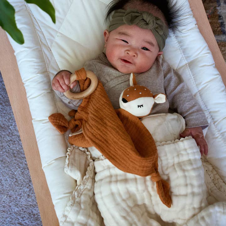 Cheengoo - Wholesale Security/Cuddle Blanket - Baby - Organic Snuggle Lovey Blanket - Fawn