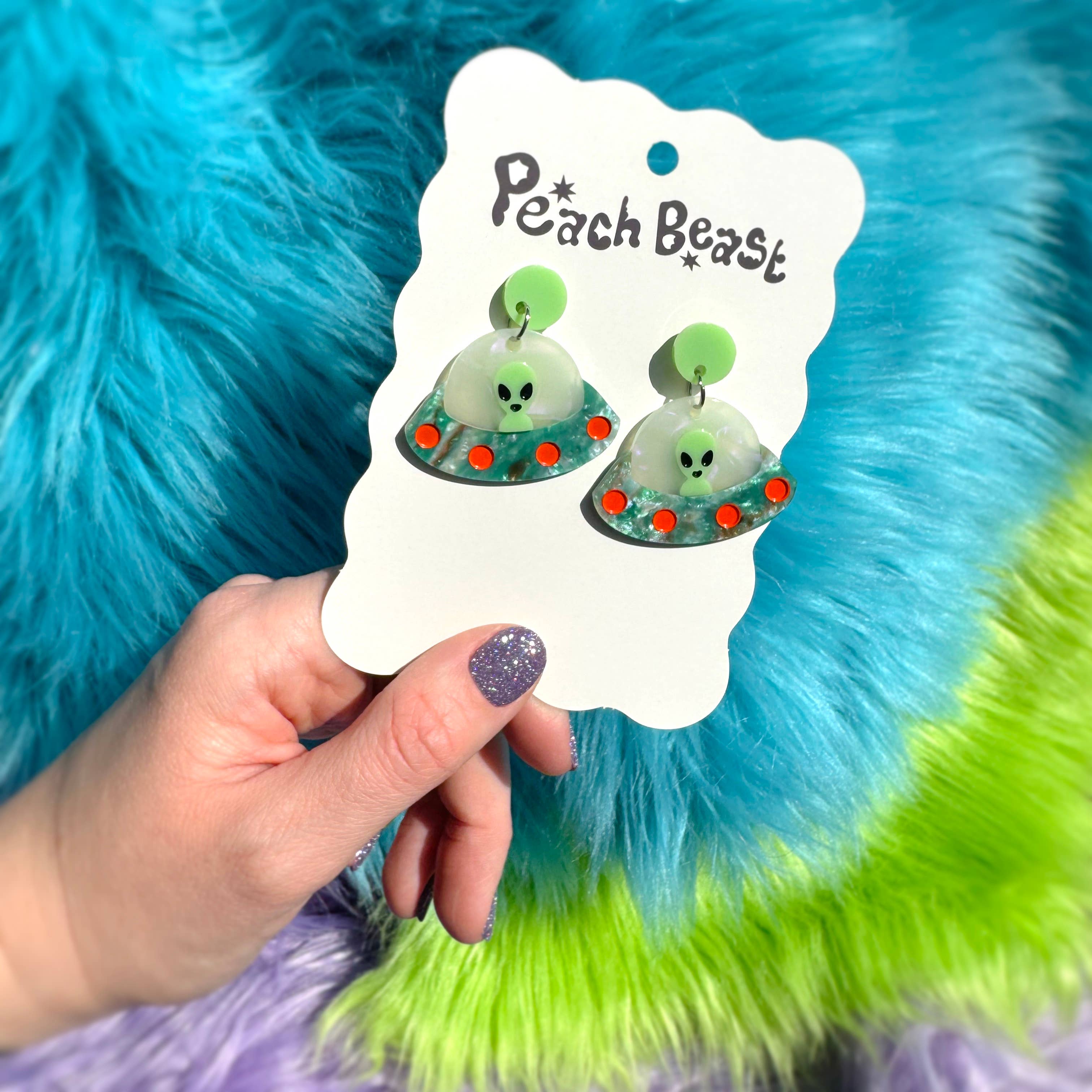 Peach Beast - Wholesale Dangle Earrings - UFO Earrings1