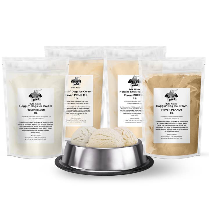 Puppy Cake LLC - Wholesale Pet Treats - Dog - Bulk Hoggin' Dogs Ice Cream Mix - 1lb. Bag