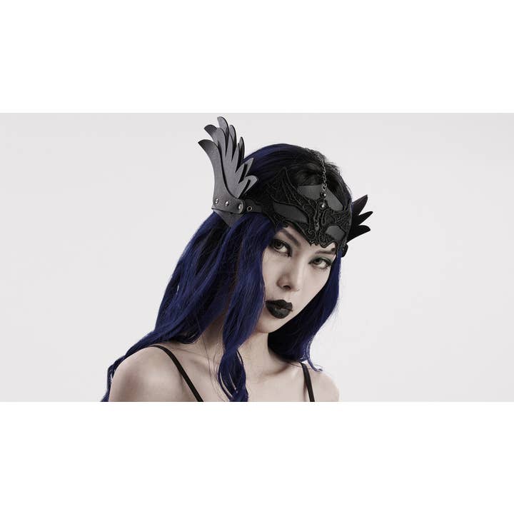 Western Fashion - Wholesale Costume - Women's - BAT LACE WING MASK WITH CHAINS1