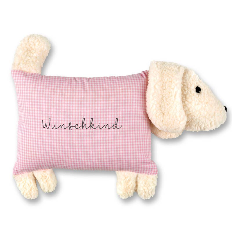 Die Gräfin – wholesale Fyllda/plyschleksaker - Barn och baby – Gosig hund Lotta, Vichy-rutig rosa2