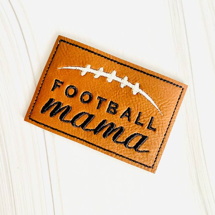 R & R Stitched - Wholesale Patch - Football Mama embroidered leather hat patch3