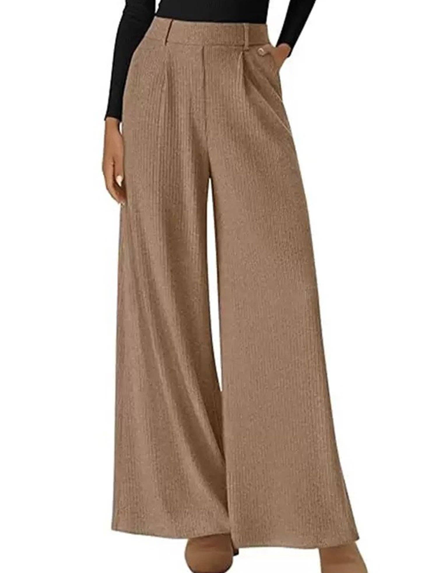 Lovenne - Wholesale Pants - Women's - Versatile solid color straight wide-leg pants18