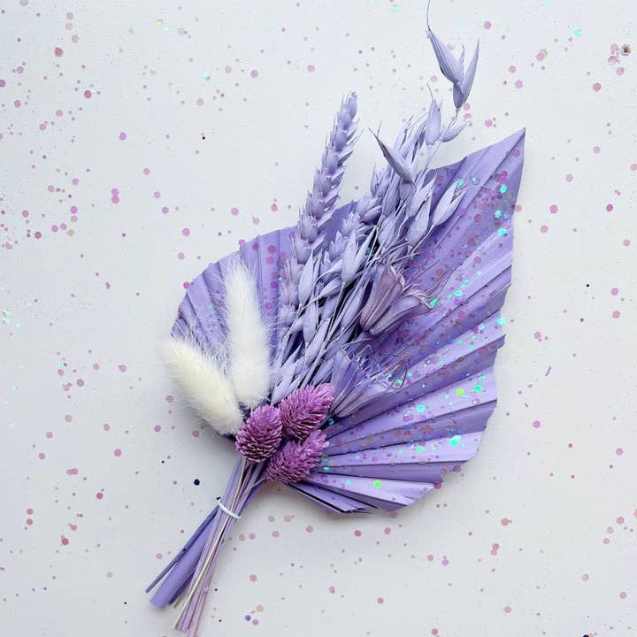 Petals & Pampas - Wholesale Cake/Cupcake Topper - Cake Topper - Mixed Palm Spear Bouquets - Colour Pop