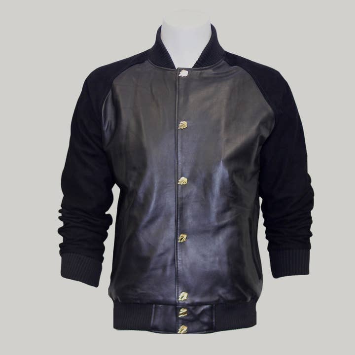 Veste de baseball The Leatherman (noire) pour la vente par PRSVR