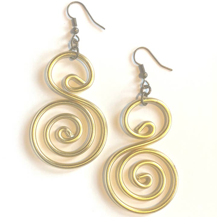 Boucles d'oreilles en aluminium, boucles d'oreilles en fil de fer, légères pour la vente par Wendy Nichele Jewelry