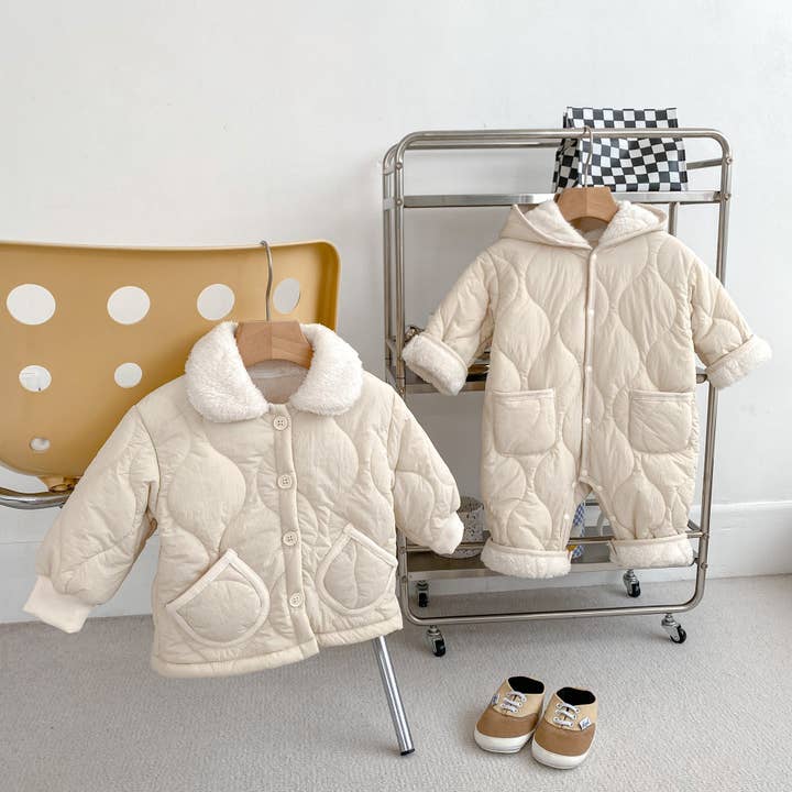 Arrival — manteau épais et barboteuse à simple boutonnage uni pour bébés et garçons pour la vente par MyKids-USA®