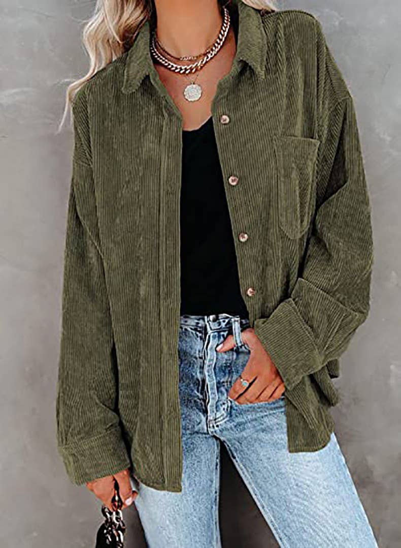 Hipster Row - Wholesale Shirt Jacket/Shacket - Women's - Jacey Corduroy Shacket | S-XL8
