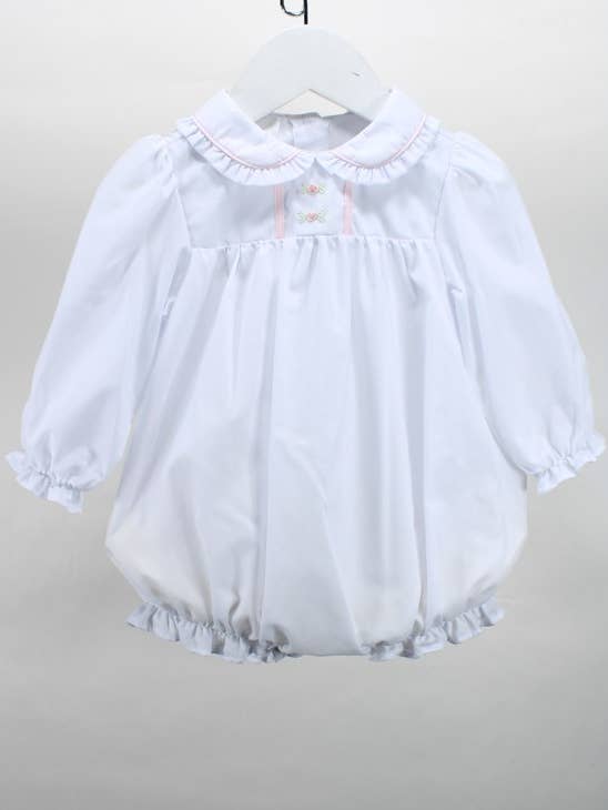 Brooklyn Rose White Bubble for wholesale by Baby Blessings Clothing
