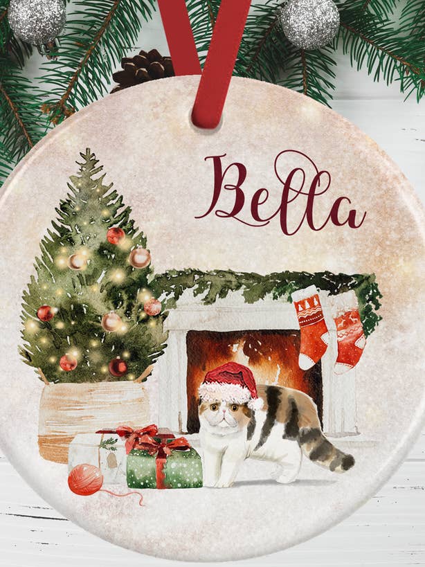 Exotic Shorthair Cat Christmas Decoration for wholesale by WagATudeTags