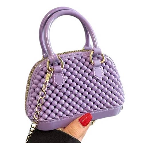 Mavi Bandz - Wholesale Crossbody Bag - Kids - Mini Jelly Bubble Bowler Purse with Crossbody Gold Chain