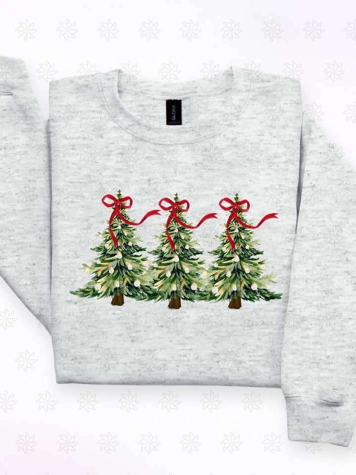 Brushstroke Christmas Trees Sweatshirt for wholesale by Gambi's Tees