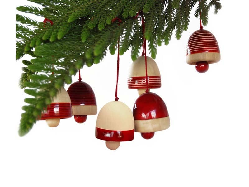 Ethiqana Handmade Fair Trade Toys, Gifts & Décor - Wholesale Ornament - Christmas Bell Decoration | Wooden Decoration | Red Bell
