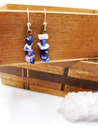 Sodalite staplade ädelsten örhängen för wholesale av DizzyLizzyBeads