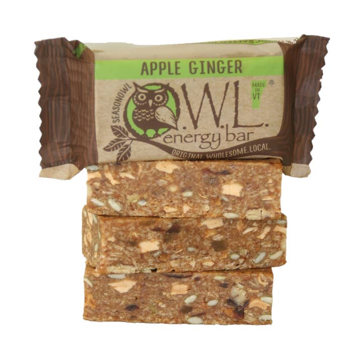 Apple Ginger Autumn SeasonOWL Bar for wholesale by Owl Energy Bar