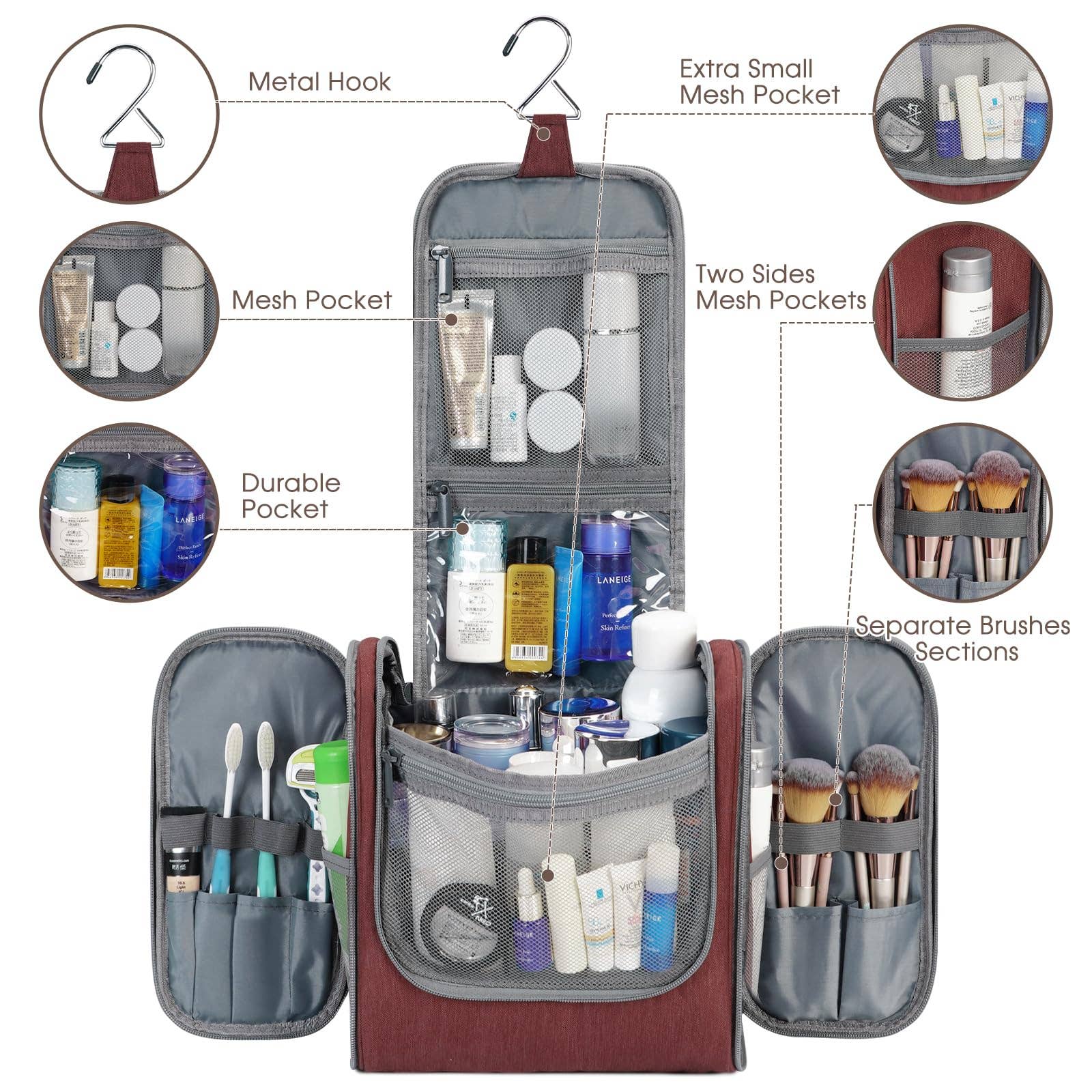 wandf - Wholesale Toiletry bag – women's - NW5126 Travel Toiletry Cosmetic Bag With Handle Women Gift132