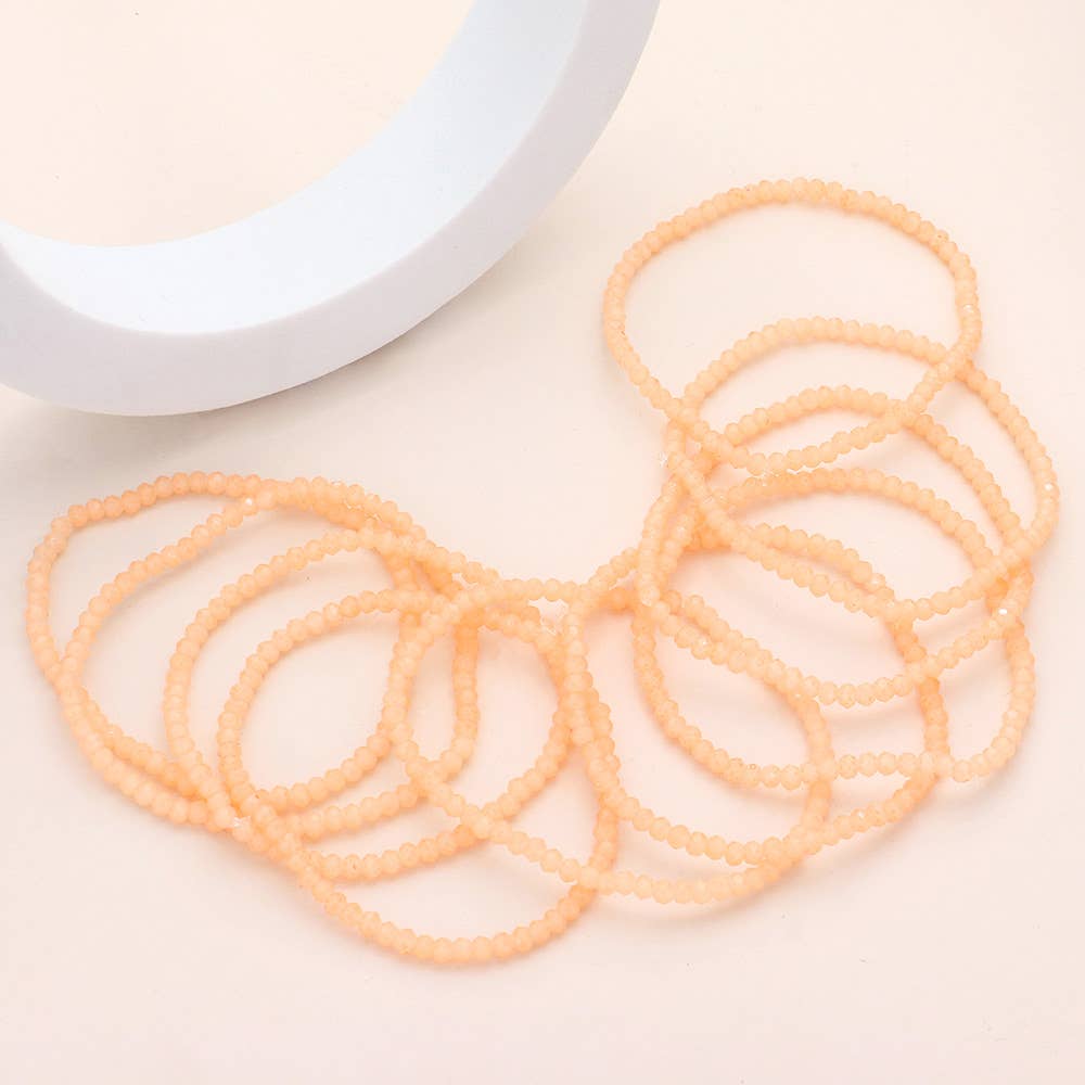 Sensibling Corp. - Vendita all'ingrosso Bracciale con perline - 10 pezzi - Braccialetti elasticizzati multistrato con perline sfaccettate9