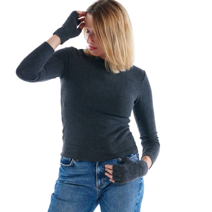 Luva de dedo antracite por atacado de FIL DE JOUR