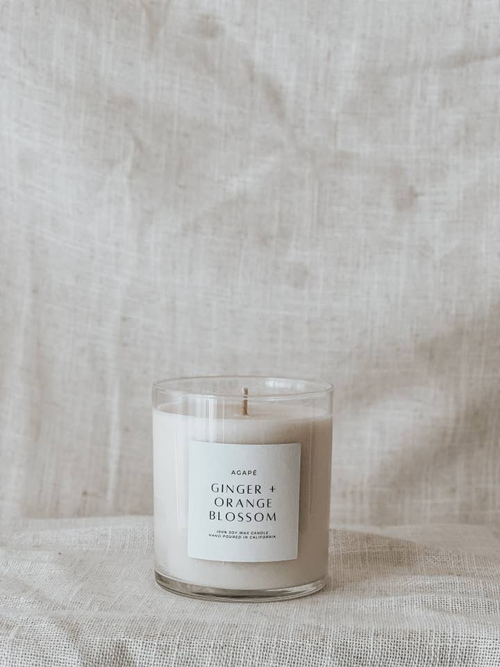 GINGER + ORANGE BLOSSOM CANDLE 11 oz for wholesale by Agapé Candles