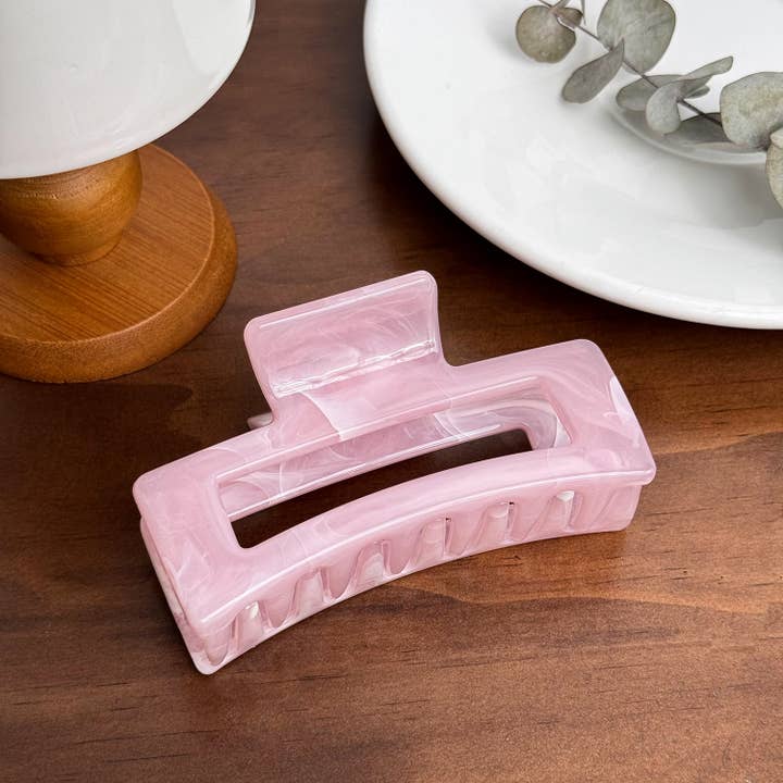 Long Claw Clip in Pink Marble
for wholesale by Last True Angel