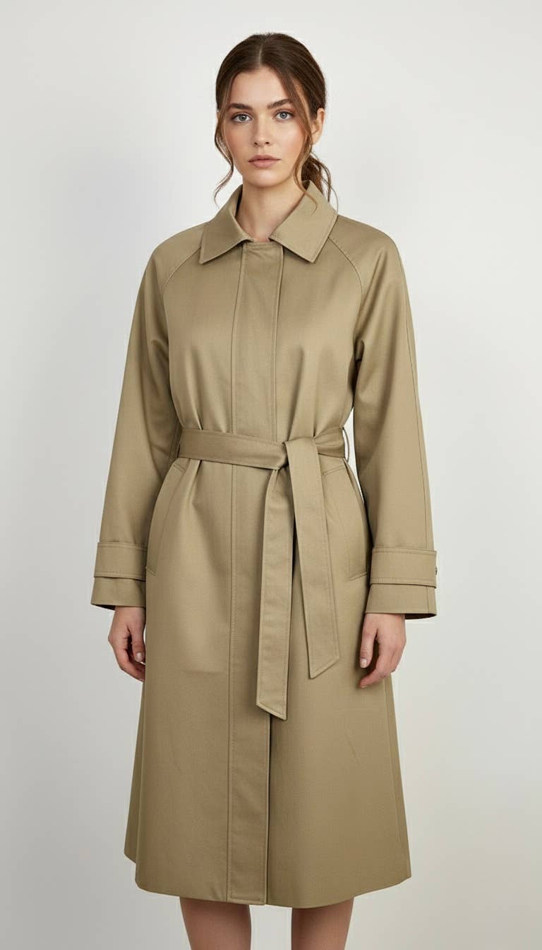 KZELL PARIS - Wholesale Trench Coat - Women's - TRENCH IMPERMÉABLE EN COTON MÉLANGE4