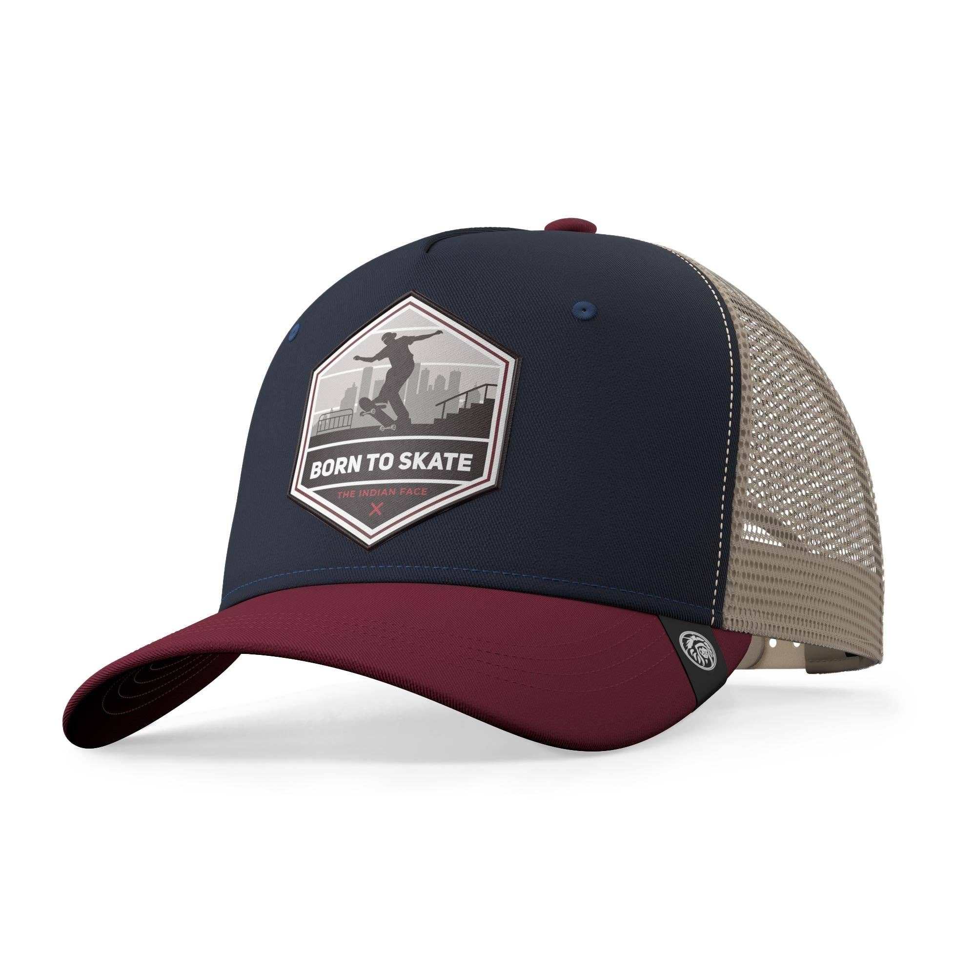 Indicom Brands - Wholesale Trucker Hat - Unisex - Born to Skate Blue / Grey / Red0