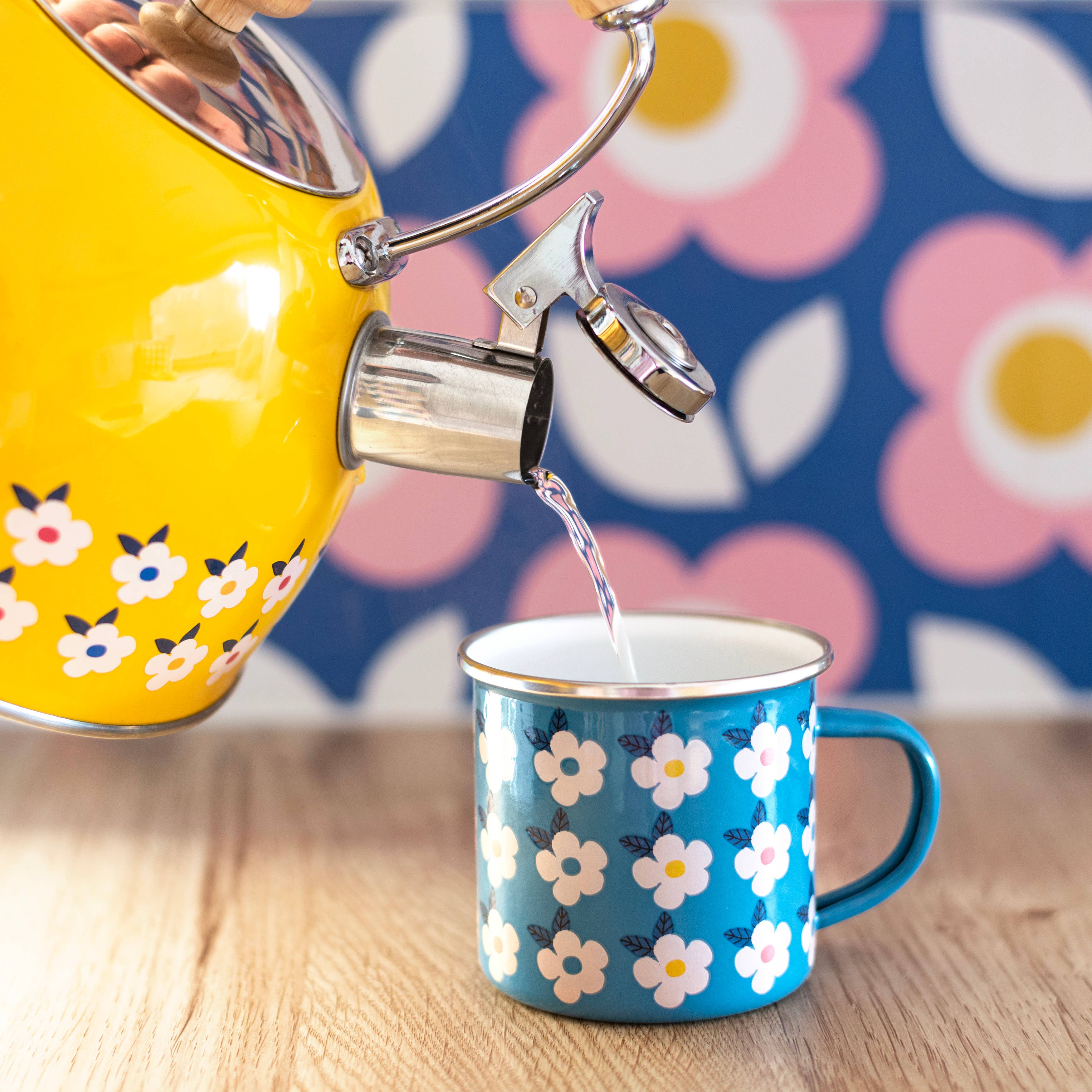 Enamelhappy - Wholesale Tea Pot - Yellow Stove Whistling Kettle Stainless Steel Tea Pot Pretty1