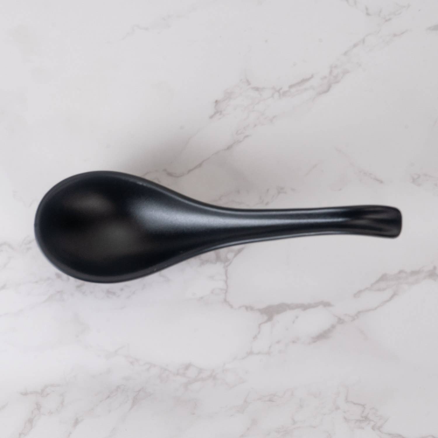 Urban Tokyo - Wholesale Kitchen Spoon - Matte Black Melamine 6 Inch Length Curved Soup Spoon (12/576)2