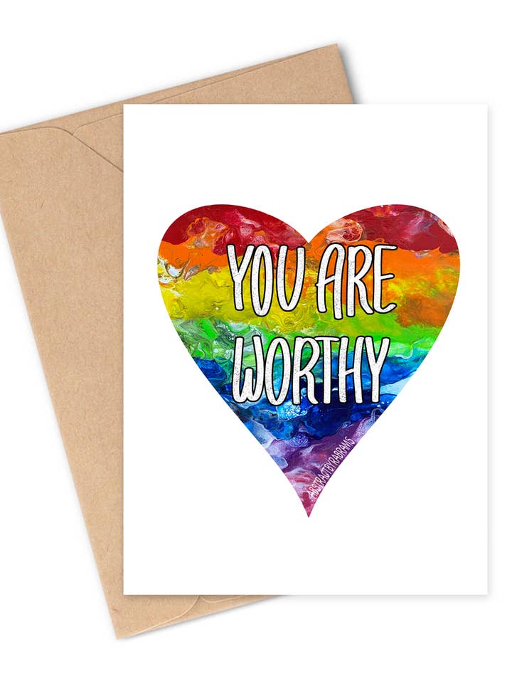 YOU ARE RAINBOW WORTHY Greeting Card for wholesale by Two Brides Presents