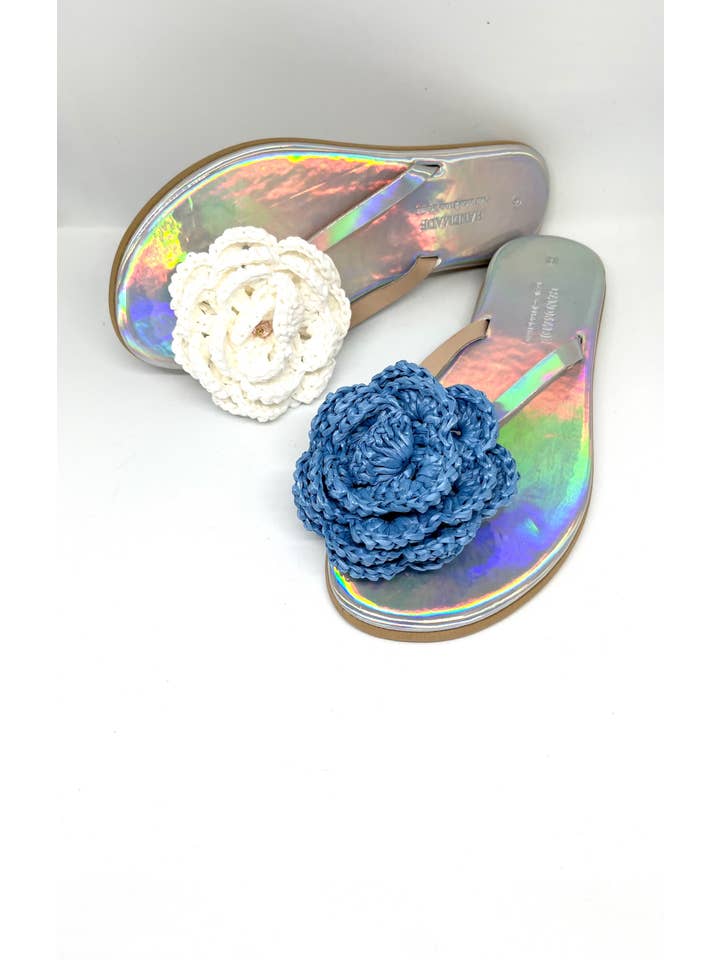 SIBYLLADELPHICA – wholesale Sandaler - Dam – Handgjorda mjuka flip-flop-sandaler med vävda blommor