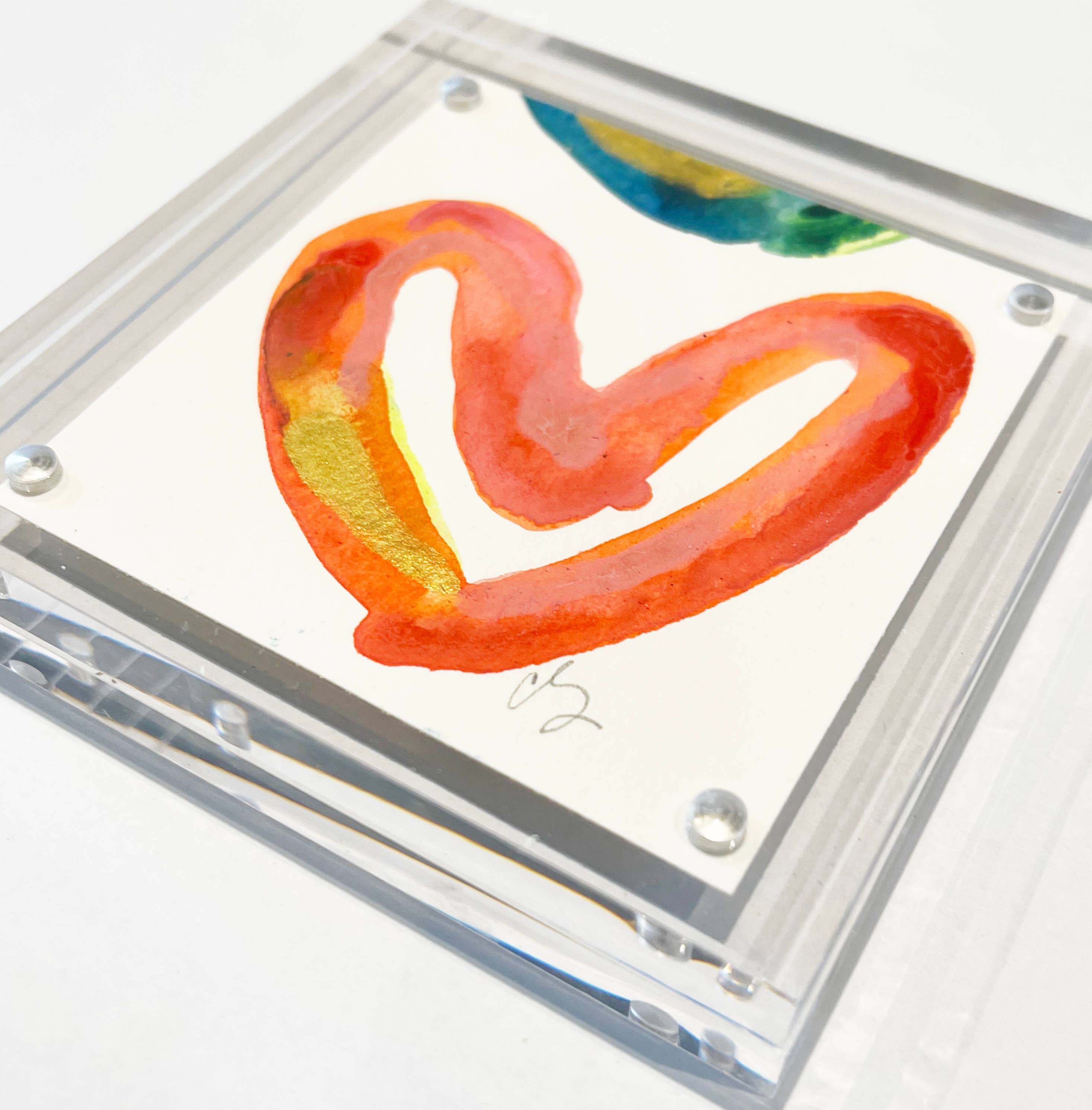 Carrie Song Art – Engroshandel Maleri/tegning – Akryl blok hjerte maleri1