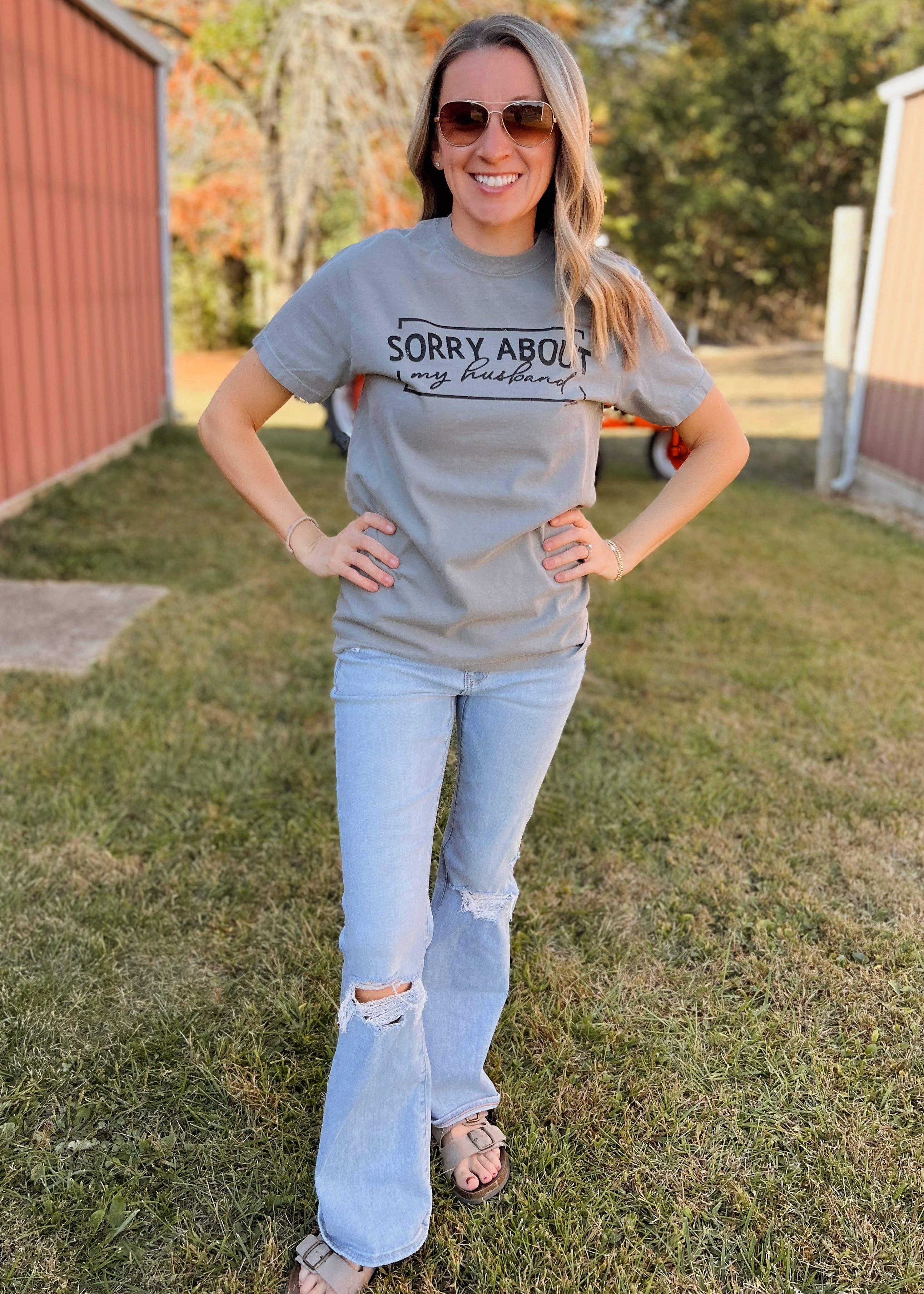 Lemon Lorraine's LLC - Wholesale Screen Printed T-Shirt - Women's - SORRY ABOUT HUSBAND - Graphic Tee6