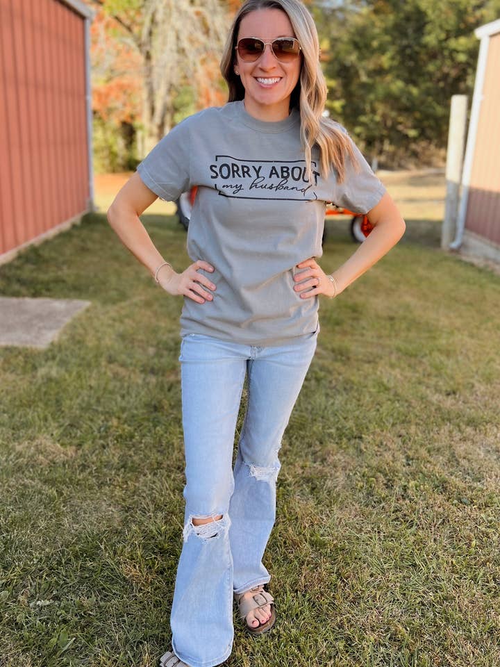 Lemon Lorraine's LLC - Wholesale Screen Printed T-Shirt - Women's - SORRY ABOUT HUSBAND - Graphic Tee6